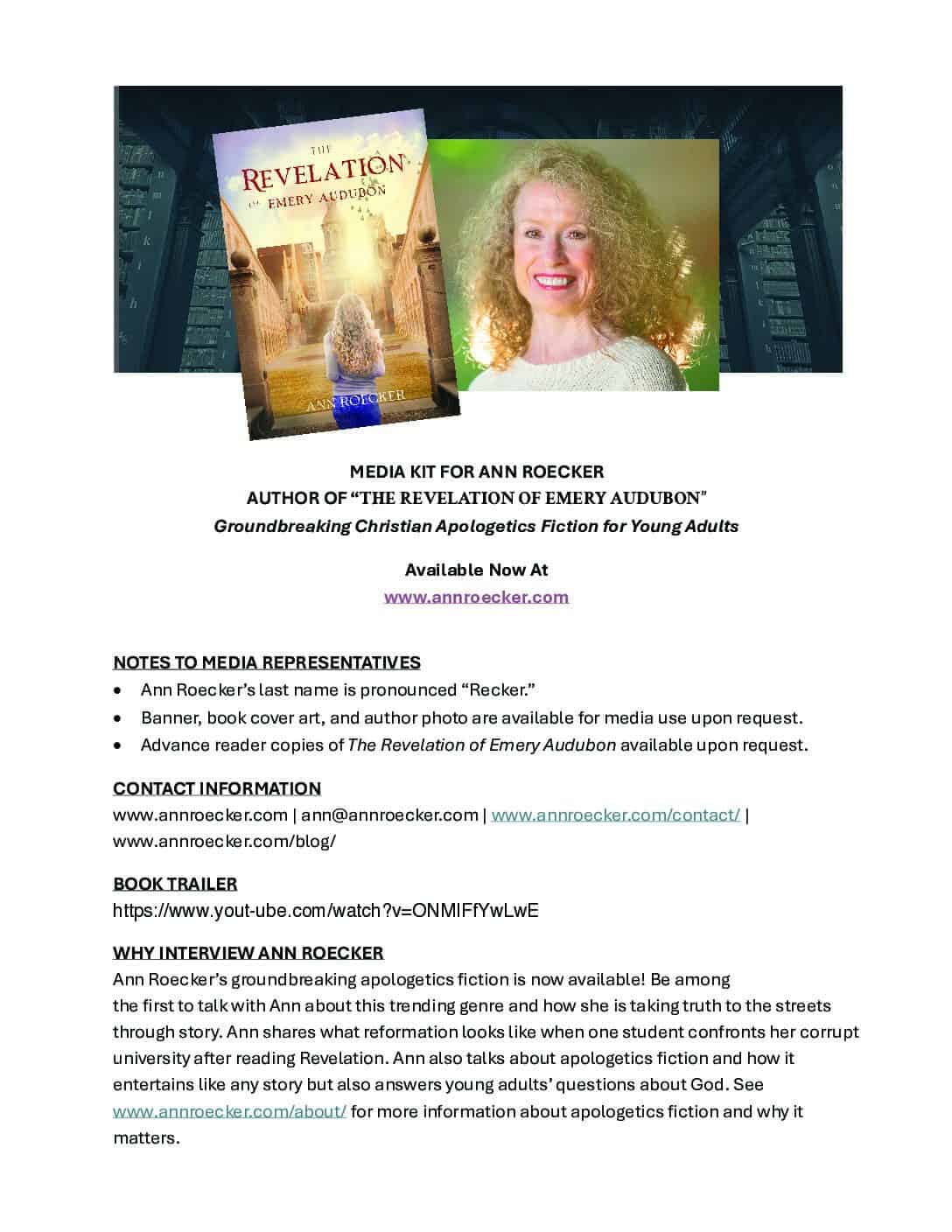  download Media Kit for Ann Roecker